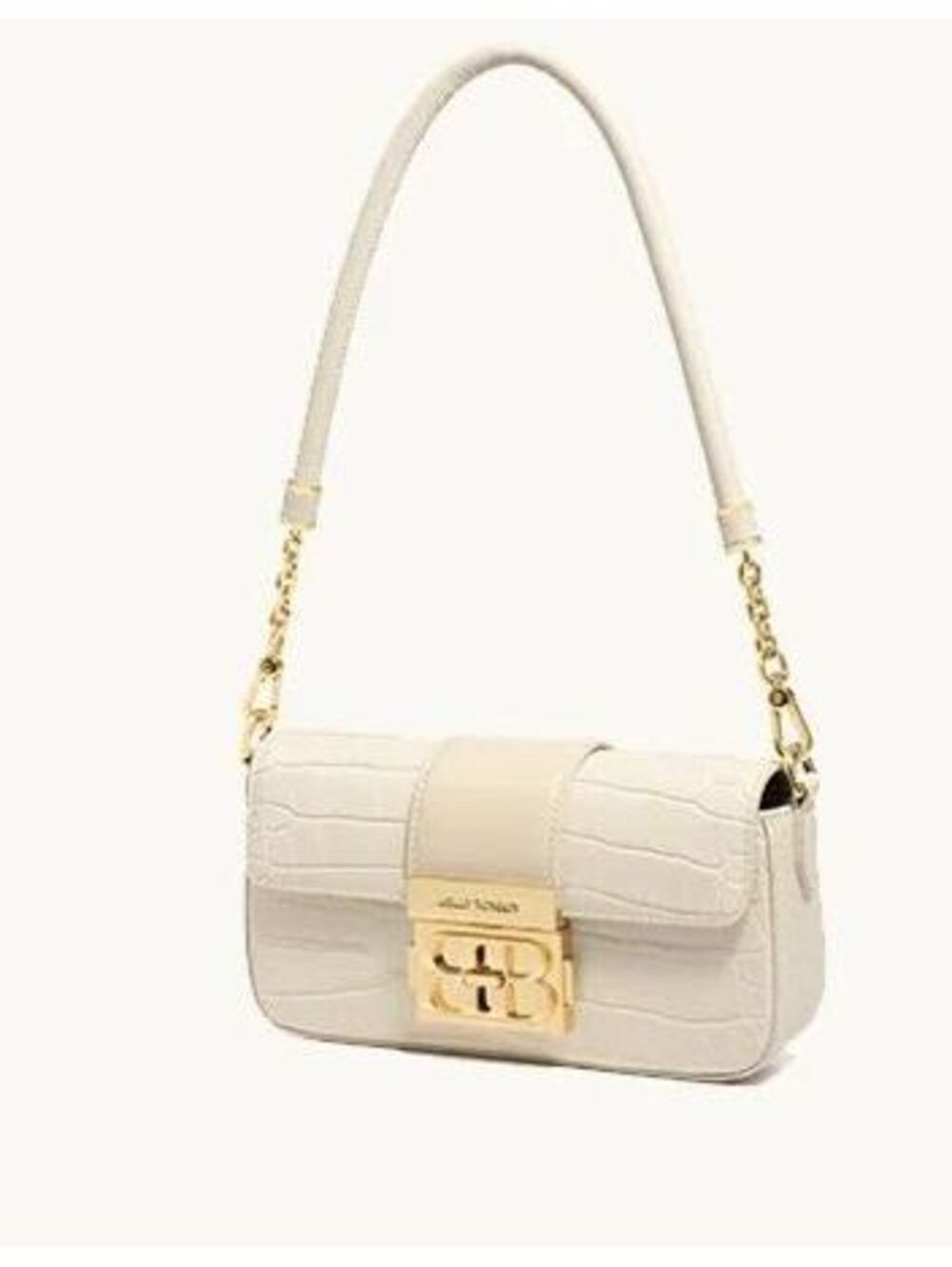 Jelly Toyboy Crocodile Embossed Shoulder Bag Purse - Beige